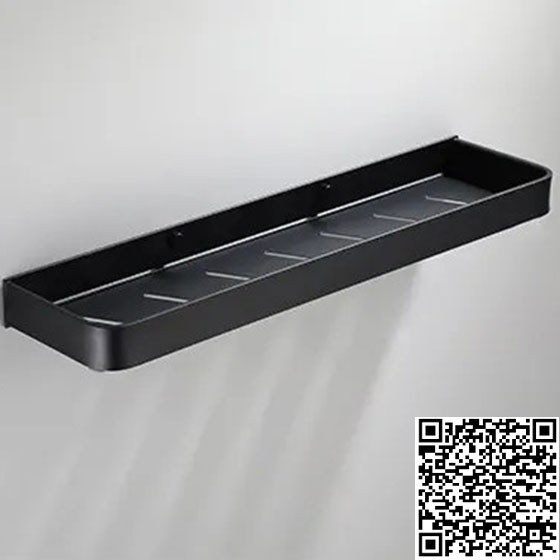 Kệ thẳng 1 tầng mạ PVD màu đen mờ Miken KW-BS19B (40cm)