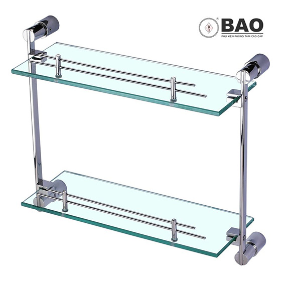 Kệ thẳng kính cường lực 2 tầng BAO BN500 (440x130x350 mm)