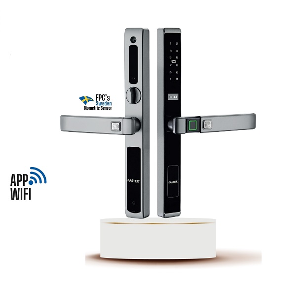 Khóa vân tay cửa nhôm Faster FS6900 Grey