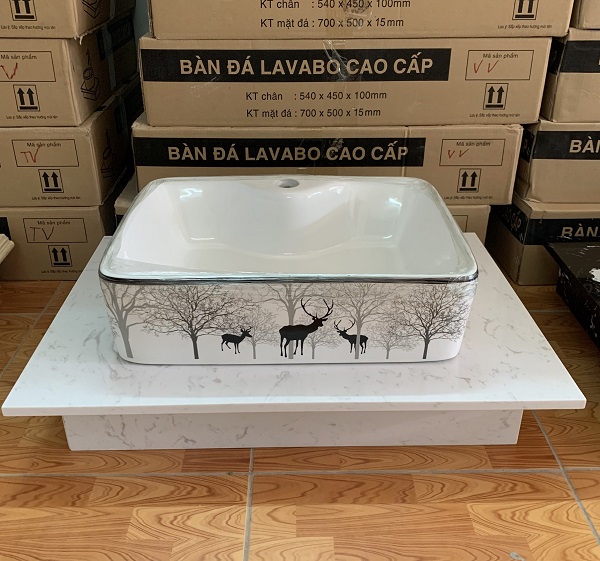 Mặt bàn đá chậu rửa lavabo HM-90111 - Image 4