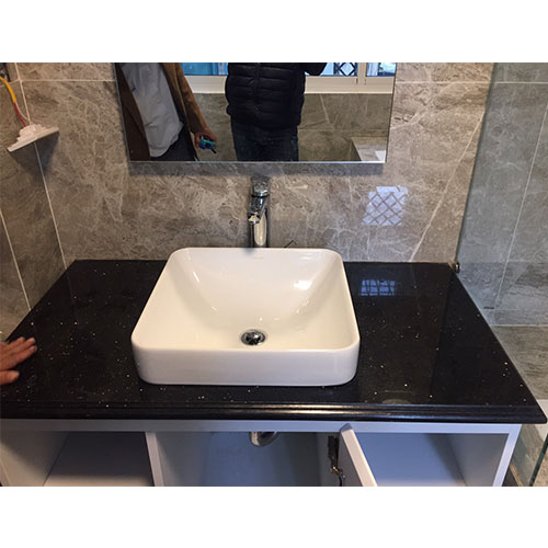 Mặt bàn đá chậu rửa lavabo màu vàng HM-7050-3 - Image 3