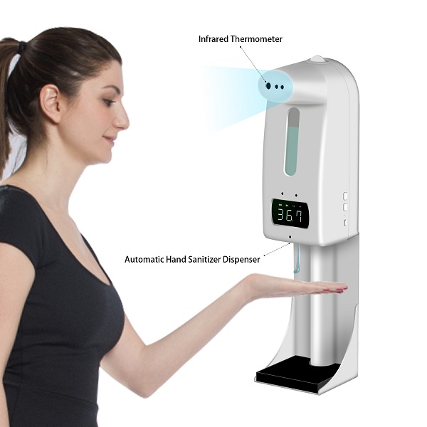 Máy xịt cồn sát khuẩn tự động kết hợp đo thân nhiệt Miken MKXC-K10 Pro