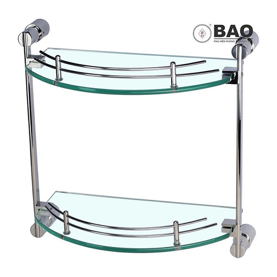Móc áo treo tường mạ vàng 3 móc đôi BAO BN 223V - Image 5
