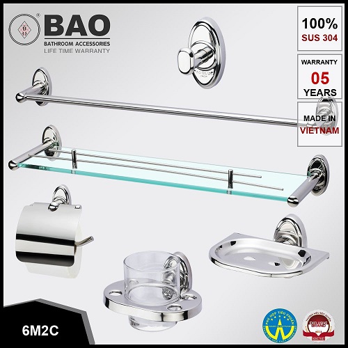 Móc áo treo tường mạ vàng 5 móc BAO BN 115V - Image 6