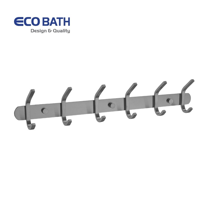Móc quần áo 6 treo tường màu ghi xám EcoBath EC2038-6BU