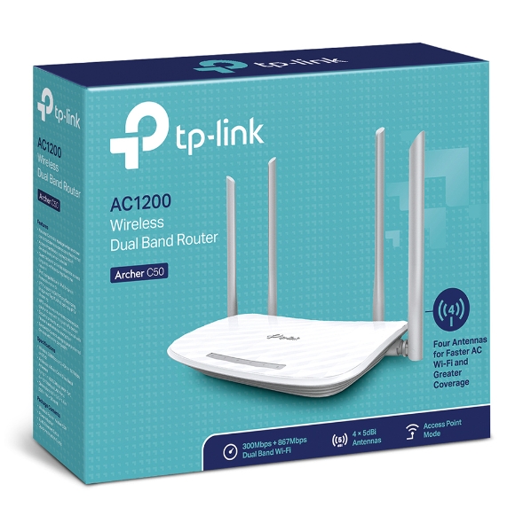 Router băng tần kép Wi-Fi AC1200 Archer C50