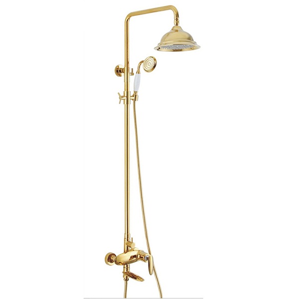 Sen cây tắm nóng lạnh mạ vàng sứ trắng HCG 0052B - Image 3