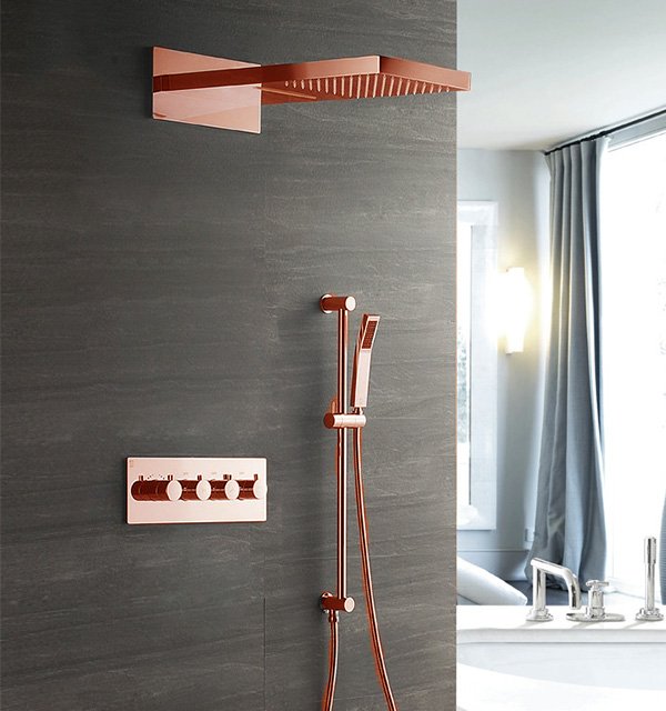 Sen tắm âm trong tường màu hồng vàng Rose Gold Miken MKAT- HI05006RG ( Bát tường 57x27cm)