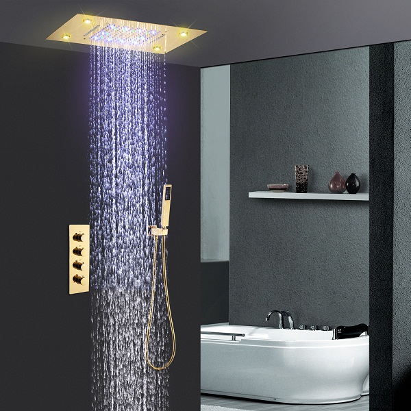 Sen tắm âm trong tường nóng lạnh mạ vàng Miken MK-008-50X36P (Bát trần 50x36cm-Đặt hàng 7-15 ngày)
