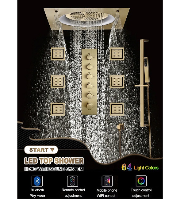 Sen tắm âm trong tường nóng lạnh màu hồng vàng Miken BUF-245RG - Image 3