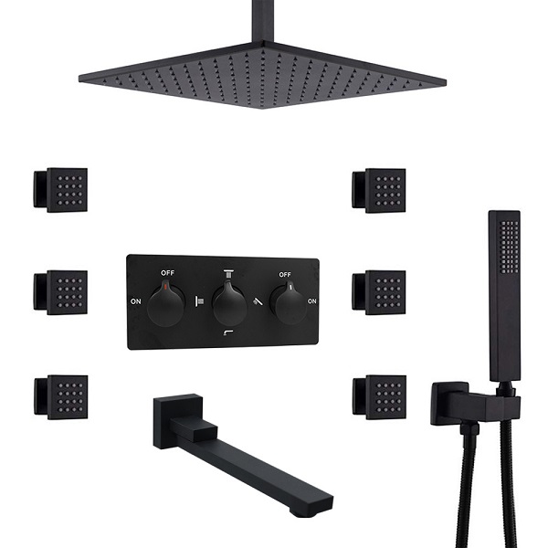 Sen tắm âm tường bát gắn trần màu đen Miken HI05073D (Bát trần 60x30cm) - Image 3