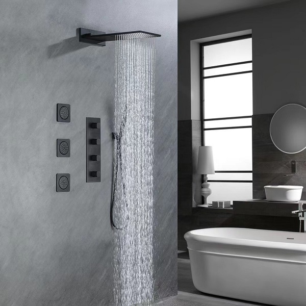 Sen tắm âm tường bát gắn trần màu đen Miken HI05073D (Bát trần 60x30cm) - Image 5