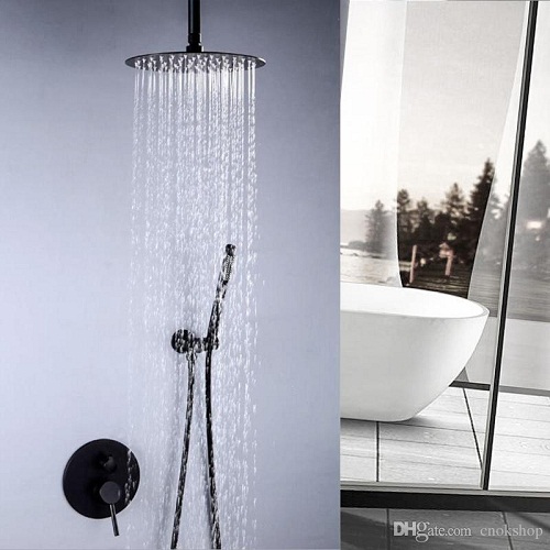 Sen tắm âm tường bát gắn trần màu đen Miken HM-850010-1 (bát 50x50cm) - Image 3