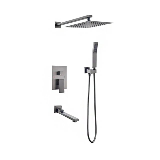 Sen tắm âm tường màu xám ghi Gray bát gắn trần Miken MKS-9739GR (Bát 40x40cm) - Image 3