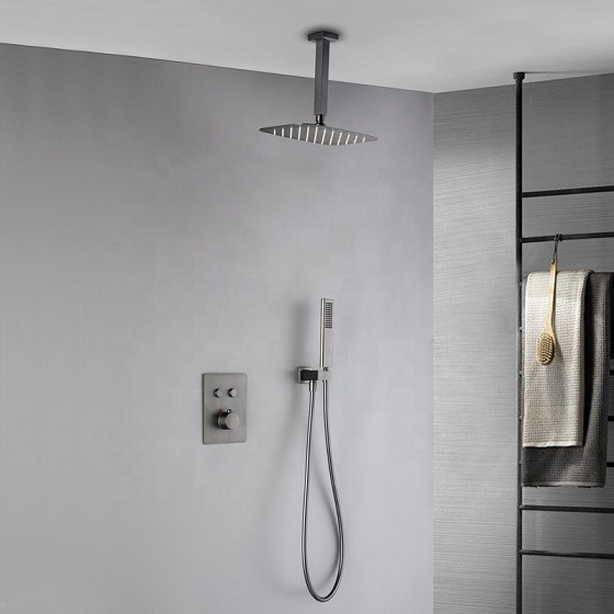 Sen tắm âm tường màu xám ghi Gray bát gắn trần Miken MKS-9739GR (Bát 40x40cm) - Image 4