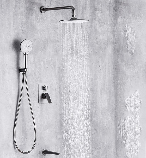 Sen tắm âm tường màu xám ghi Gray bát gắn tường Miken MKS-9738GR (Bát 40x40cm) - Image 3