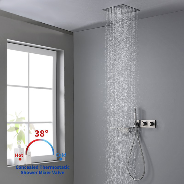 Sen tắm âm tường nhiệt độ Inox304 Miken AH323SGG19 (Bát 30x30cm)