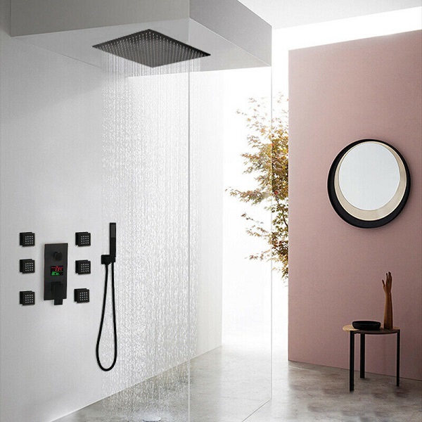 Sen tắm lắp âm tường mạ màu vàng, đen, crom, ghi, vàng hồng, trắng Miken MK-SM0073G - Image 5