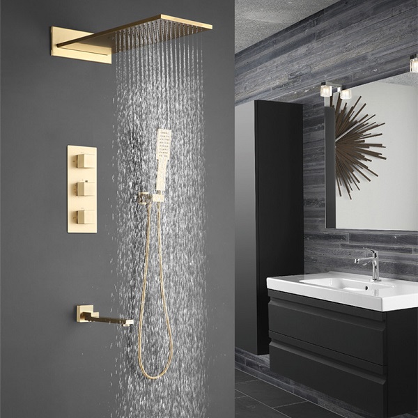 Sen tắm mạ màu vàng âm tường nhiệt độ Miken HD-M10-042 (Bóng hoặc mờ) (Bát 40x40cm) - Image 4