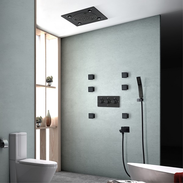 Sen tắm nhiệt độ âm tường masage màu ghi đen Miken HI15216A-B (Bát 58x38cm) - Image 3