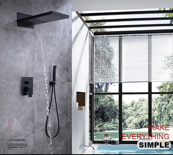 Sen tắm nhiệt độ âm tường màu đen Miken HI1512203B (Bát 60x80cm - Iphone điều khiển nhạc) - Image 6
