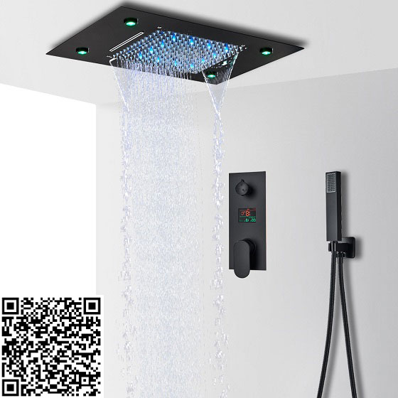 Sen tắm nhiệt độ âm tường màu đen Miken MKAT- HI05006B (Bát sen 57x27cm) - Image 6