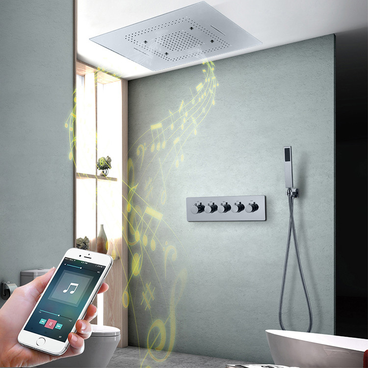Sen tắm nhiệt độ âm tường Miken HI1512203W (Bát 60x80cm - Iphone điều khiển nhạc)