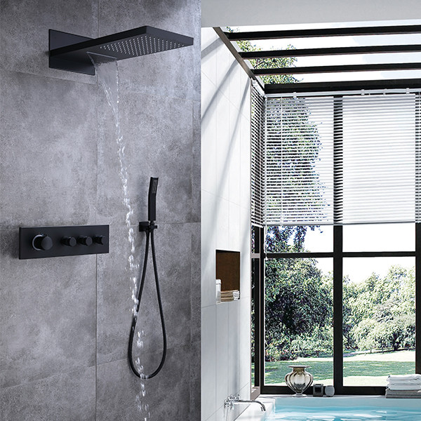 Sen tắm nóng lạnh âm tường màu đen HI05046F-6 (Iphone điều khiển - Bát trần 60x80cm-Đặt hàng 10-15 ngày) - Image 4
