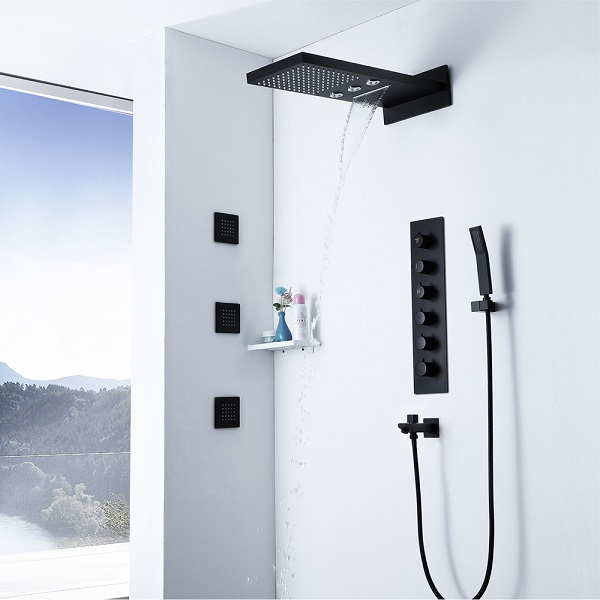 Sen tắm nóng lạnh âm tường màu đen Miken HD-W1256B (Bát 40x40cm) - Image 4