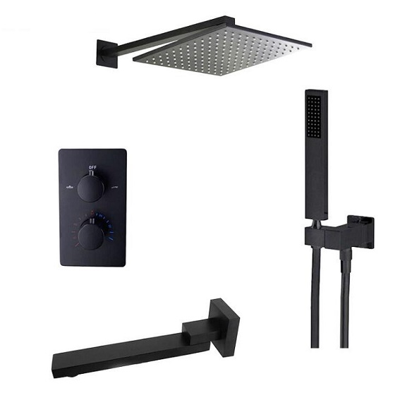 Sen tắm nóng lạnh âm tường màu đen Miken HD-W1256B (Bát 40x40cm) - Image 6