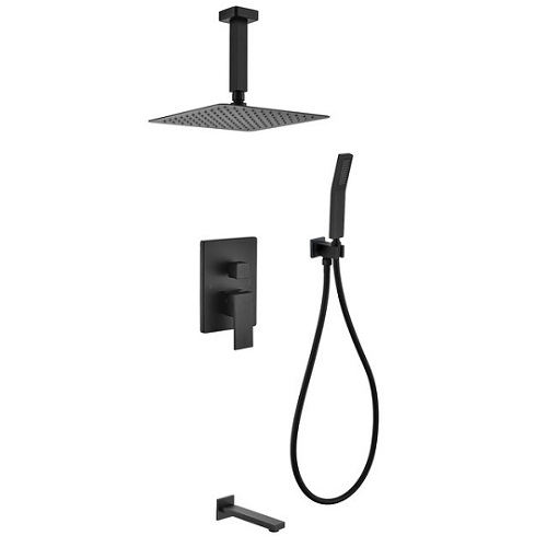 Sen tắm nóng lạnh âm tường màu đen Miken MK-1214B (Bát 300x300mm) - Image 3