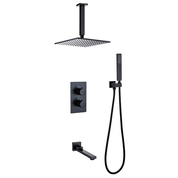 Sen tắm nóng lạnh âm tường màu đen Miken MK-2100B (Bát 30x30cm) - Image 3