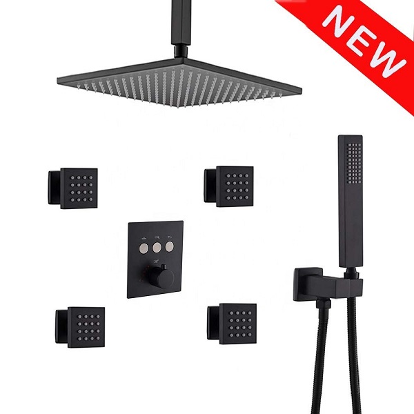Sen tắm nóng lạnh âm tường nhiệt độ màu đen Miken AH223RMB2 ( Bát tường 30x20cm) - Image 3