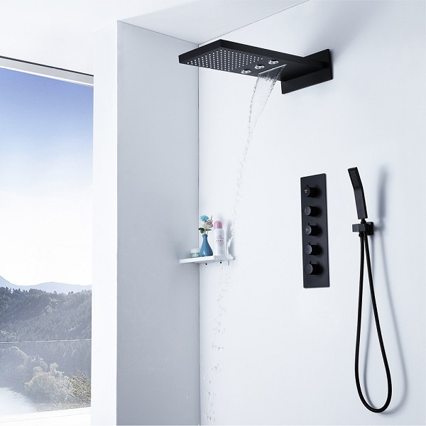 Sen tắm nóng lạnh âm tường nhiệt độ màu đen Miken MKS-8203B (Bát 30x30cm) - Image 4
