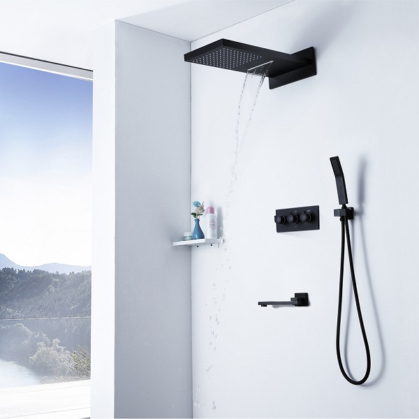 Sen tắm nóng lạnh âm tường nhiệt độ màu đen Miken MKS-8204B (Bát 40x40cm) - Image 5