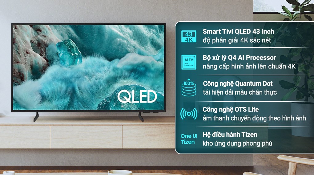 Smart Tivi QLED Samsung AI 4K 43 inch QA43Q7FA