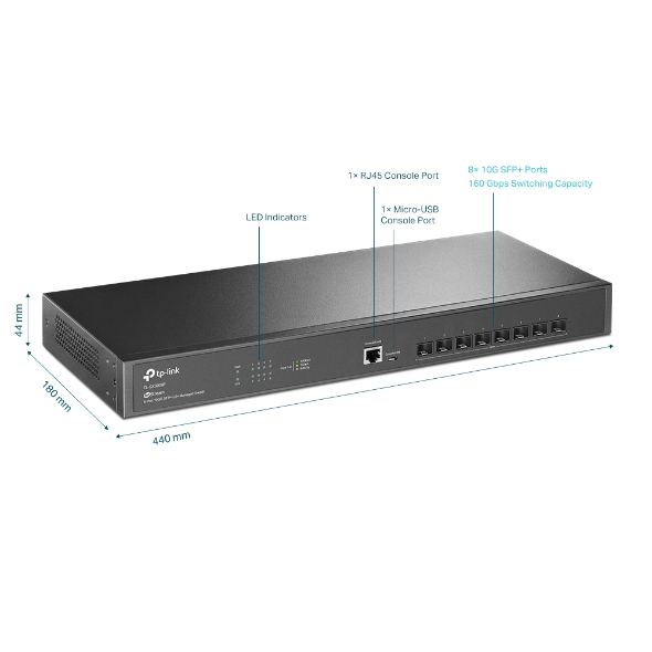 Switch Quản Lý JetStream L2+ 08 Cổng 10GE SFP+ TP-Link TL-SX3008F - Image 3
