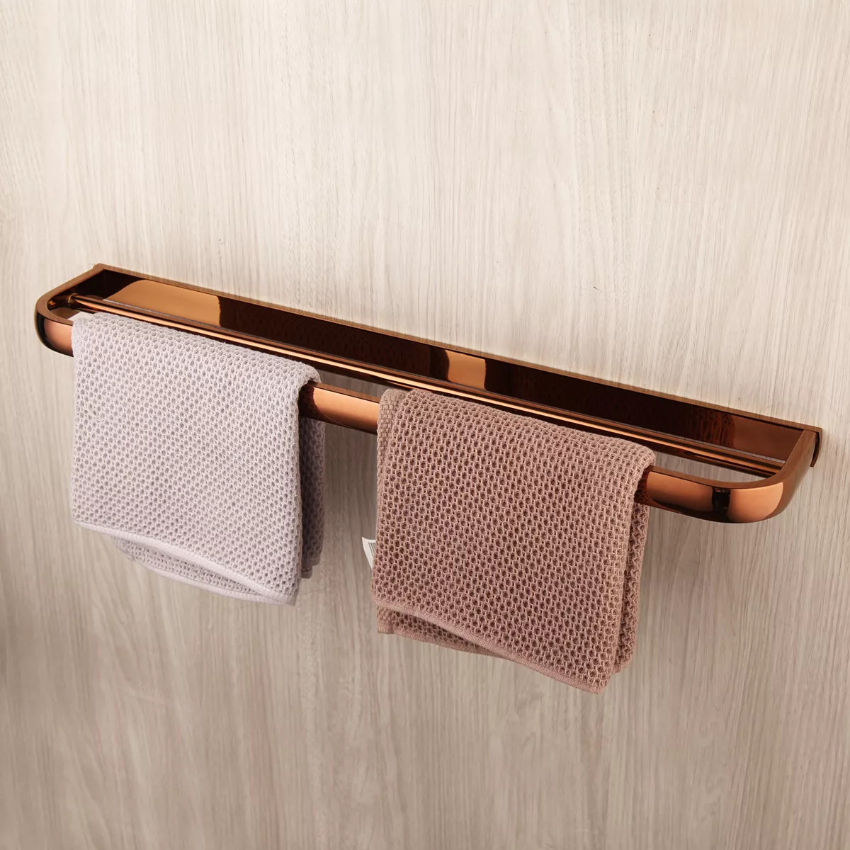 Thanh vắt khăn đơn màu vàng hồng Rose Gold Miken AL-TB20