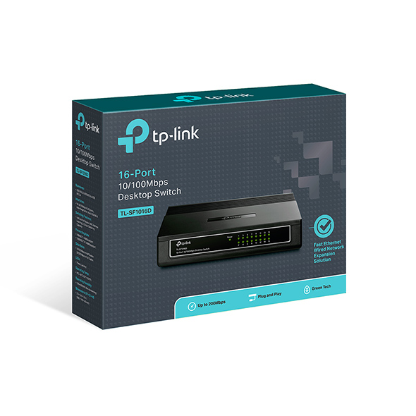 Switch chia tín hiệu để bàn 16 cổng 10/100Mbps TP-Link TL-SF1016D Vỏ nhựa
