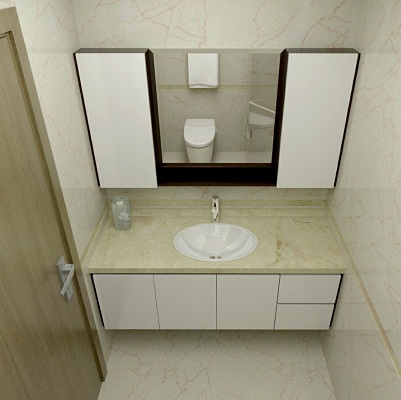 Tủ chậu lavabo may đo vân gỗ nhựa Picomat HMT-101 (Tự chọn kích thước) - Image 3