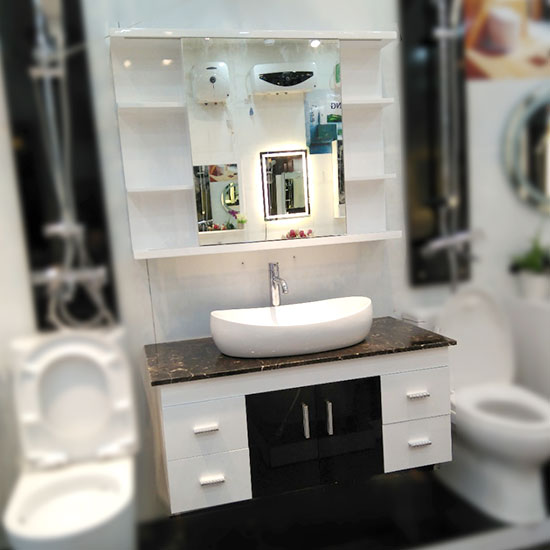 Tủ chậu lavabo may đo vân gỗ nhựa Picomat HMT-105 (Tự chọn kích thước) - Image 5
