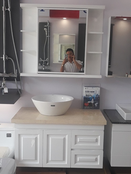 Tủ chậu lavabo may đo vân gỗ nhựa Picomat HMT-111 (Tự chọn kích thước) - Image 3