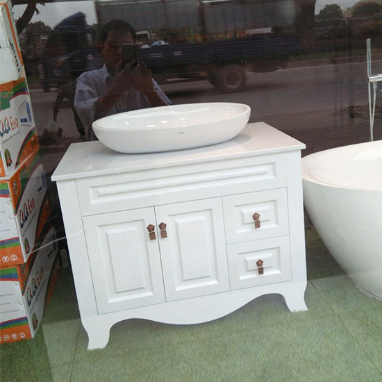 Tủ chậu lavabo may đo vân gỗ nhựa Picomat HMT-113 (Tự chọn kích thước) - Image 6