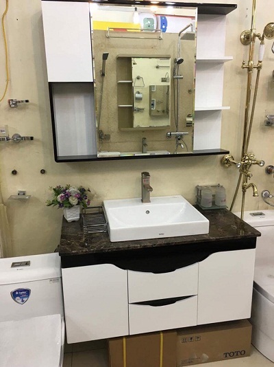 Tủ chậu lavabo may đo vân gỗ nhựa Picomat HMT-121 (Tự chọn kích thước) - Image 3