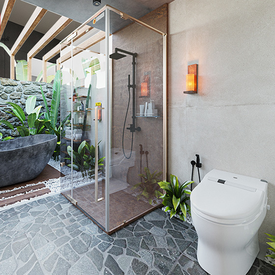 Vách kính nhà tắm màu vàng Fendi FMG-3X3G (1100x900x2000mm) - Image 5