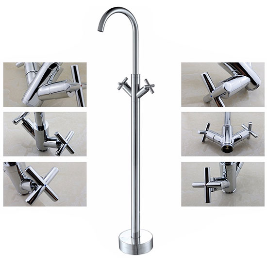 Vòi cao đặt sàn dùng cho bồn tắm và chậu chân đứng Miken MKVB-1016W - Image 4