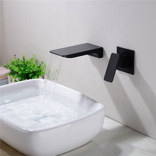 Vòi chậu lavabo âm tường màu ghi xám Miken MKV-600003GR - Image 4