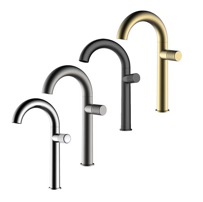 Vòi chậu lavabo âm tường màu hồng vàng Miken MKV-600011RG - Image 4