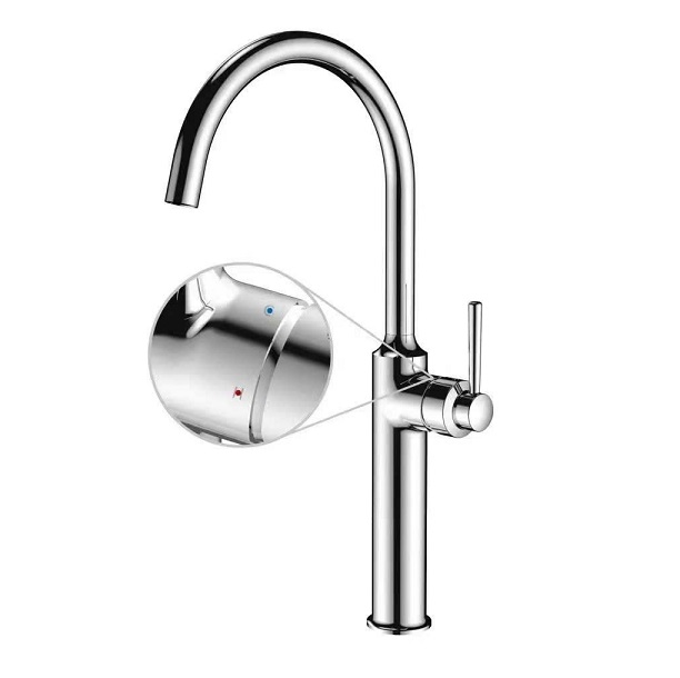 Vòi chậu lavabo âm tường màu vàng, đen, crom, ghi xám, trắng, vàng hồng Miken MKV-10910 - Image 3