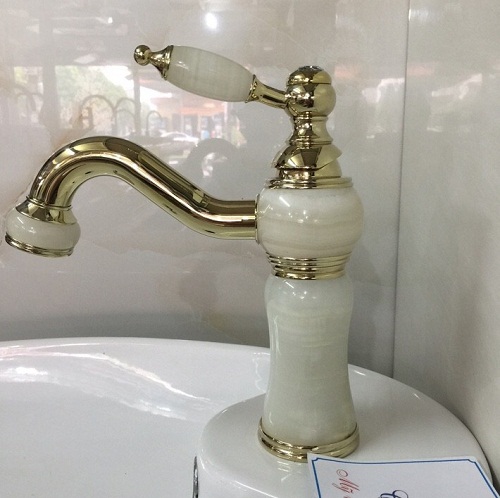 Vòi chậu lavabo âm tường màu vàng Miken MKV-017G (Mã mới MKV-600003GM) - Image 3